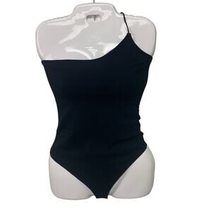 New American Eagle Womens Medium Black One Strap Snap Closure One Piece Bodysuit